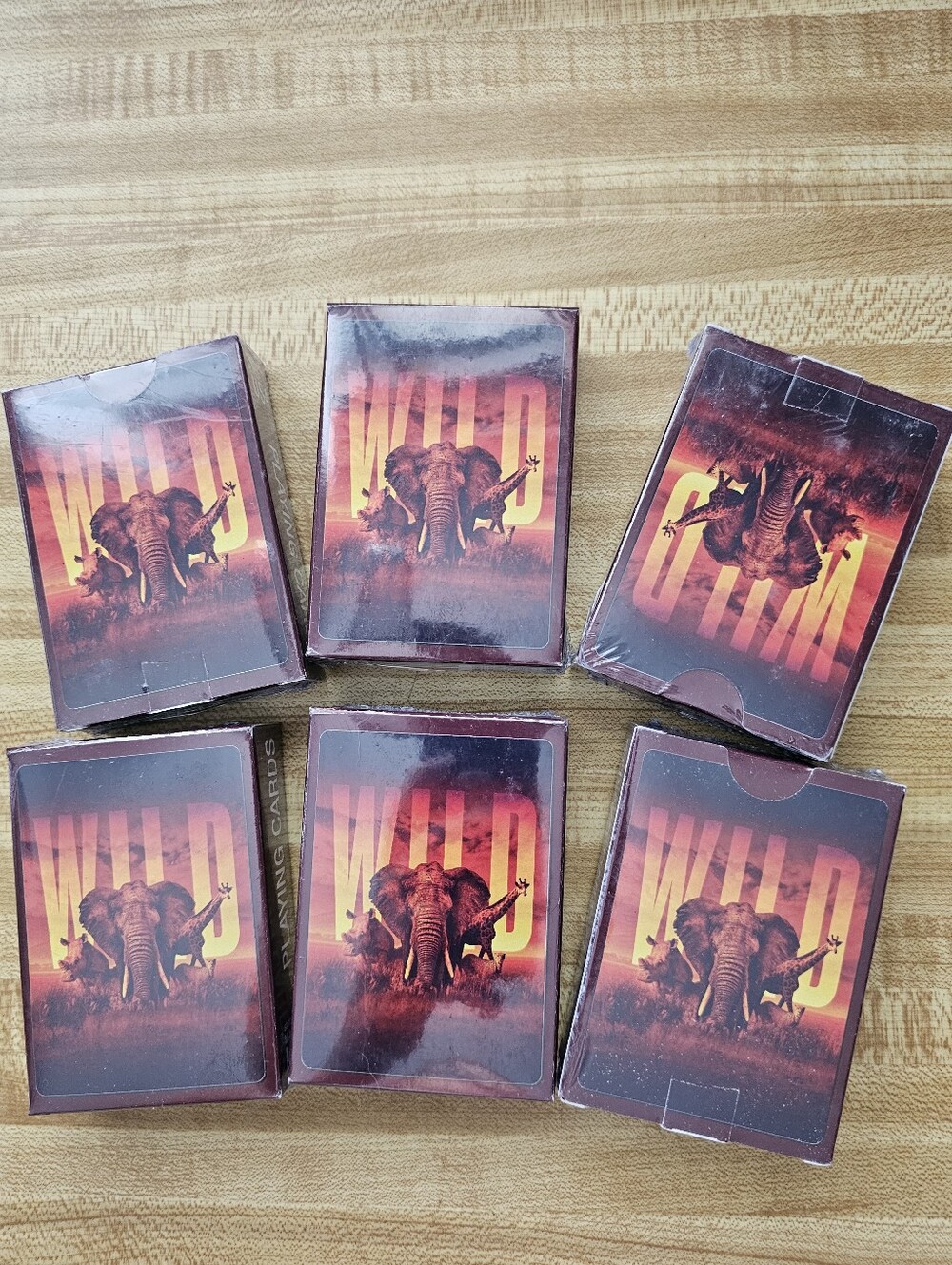 Lot of 6 WILD Safari Playing Cards Deck Illuminarium African Elephant New Sealed
